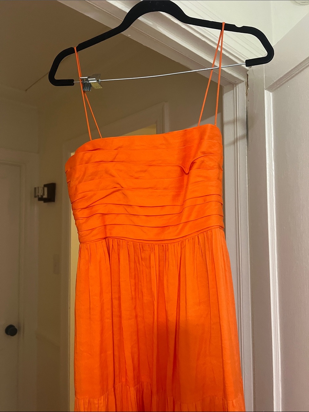 Strapless Tiered Maxi Dress in Vibrant Orange - Picture 5 of 7